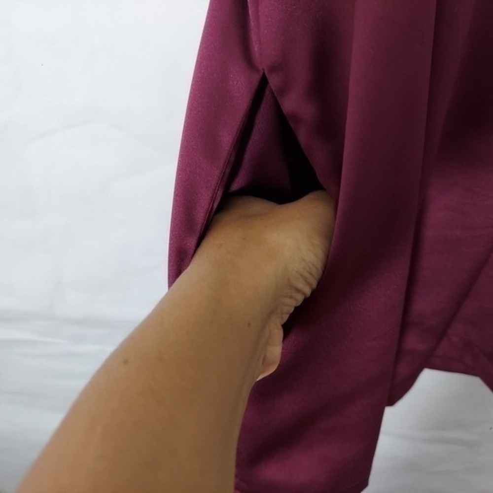Victoria Secret Robe XS Purple Bridal Getting Ready Kimono Boudoir Satin Wrap - Picture 10 of 11